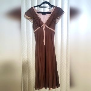 BCBG MIDI DRESS w/ chiffon and silk layers